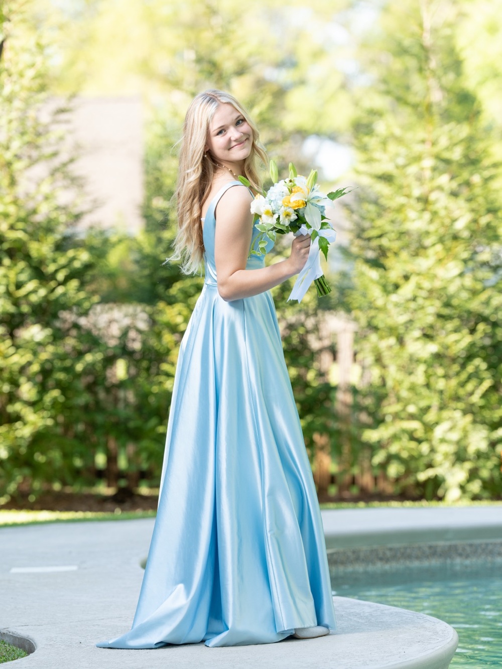 Sherri Hill Light Blue Prom Gown